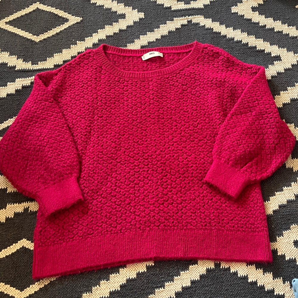 Mango Textured Berry Sweater